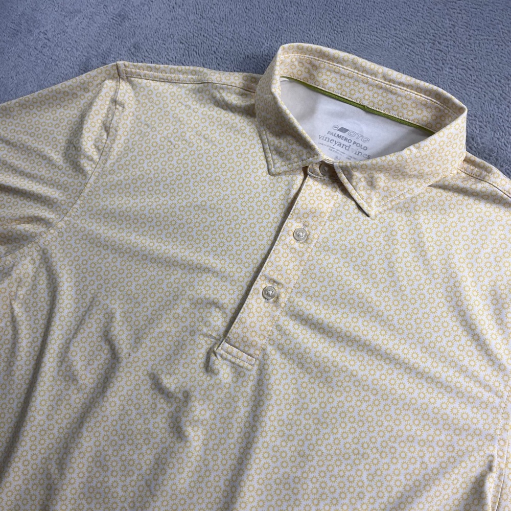 Vineyard Vines Mens Palmero Polo Shirt Yellow Sunburst Performance OTG Size M